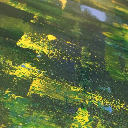 textured green abstract painting