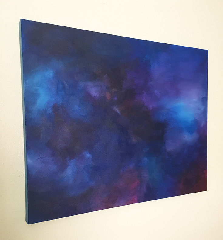 pisces abstract painting blue and purple