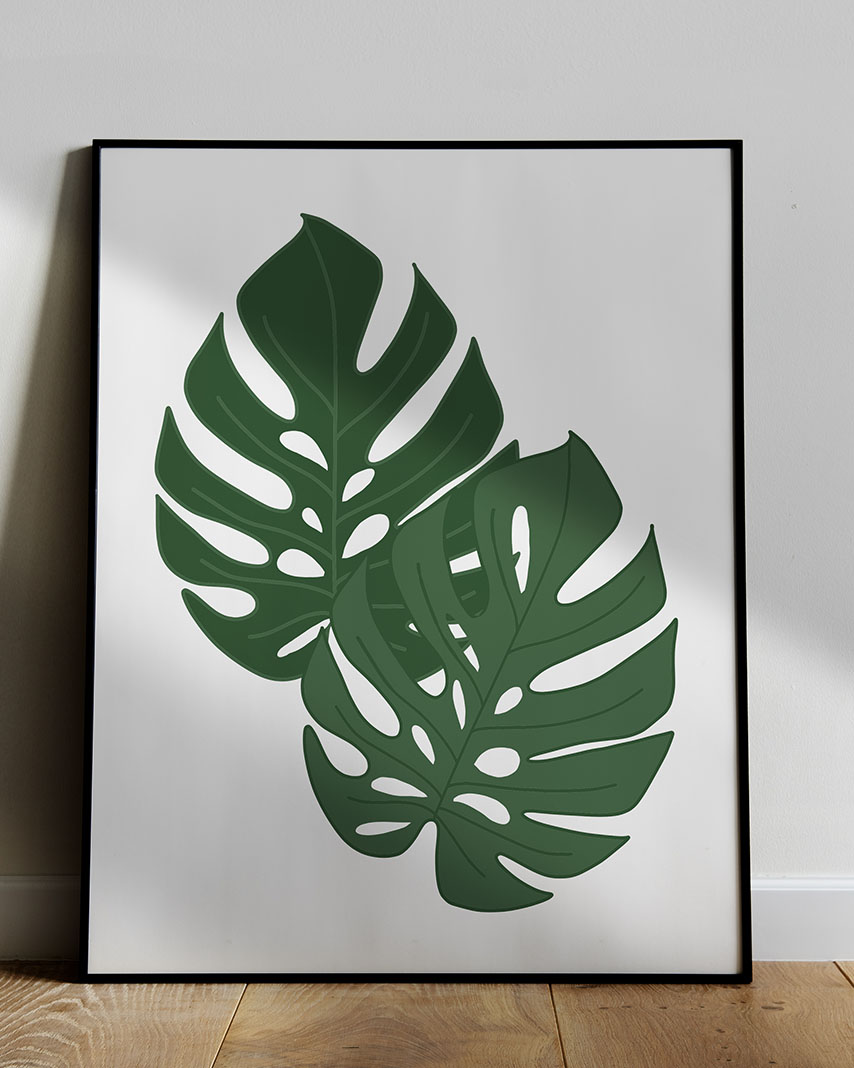 monstera leaf art poster botany wall art
