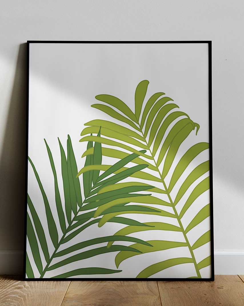 palm leaves wall art botany poster