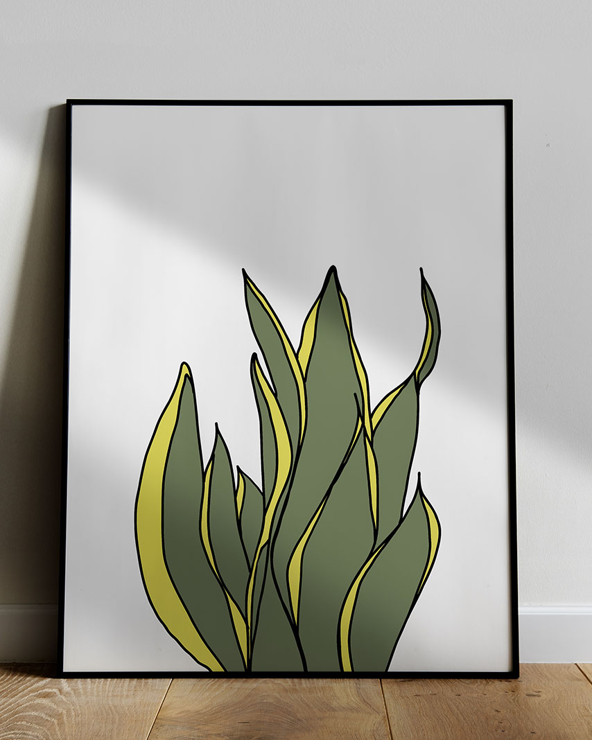 snake plant botany poster wall art for plant lovers