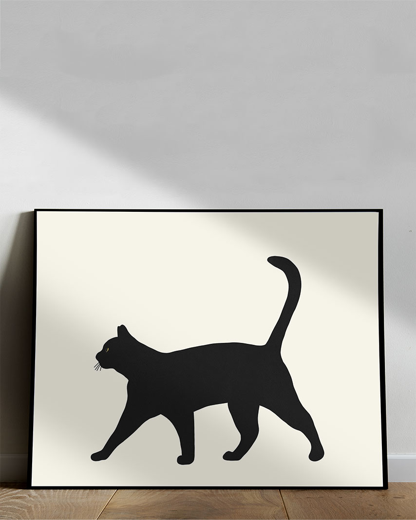 black cat witch wall art cozy decor