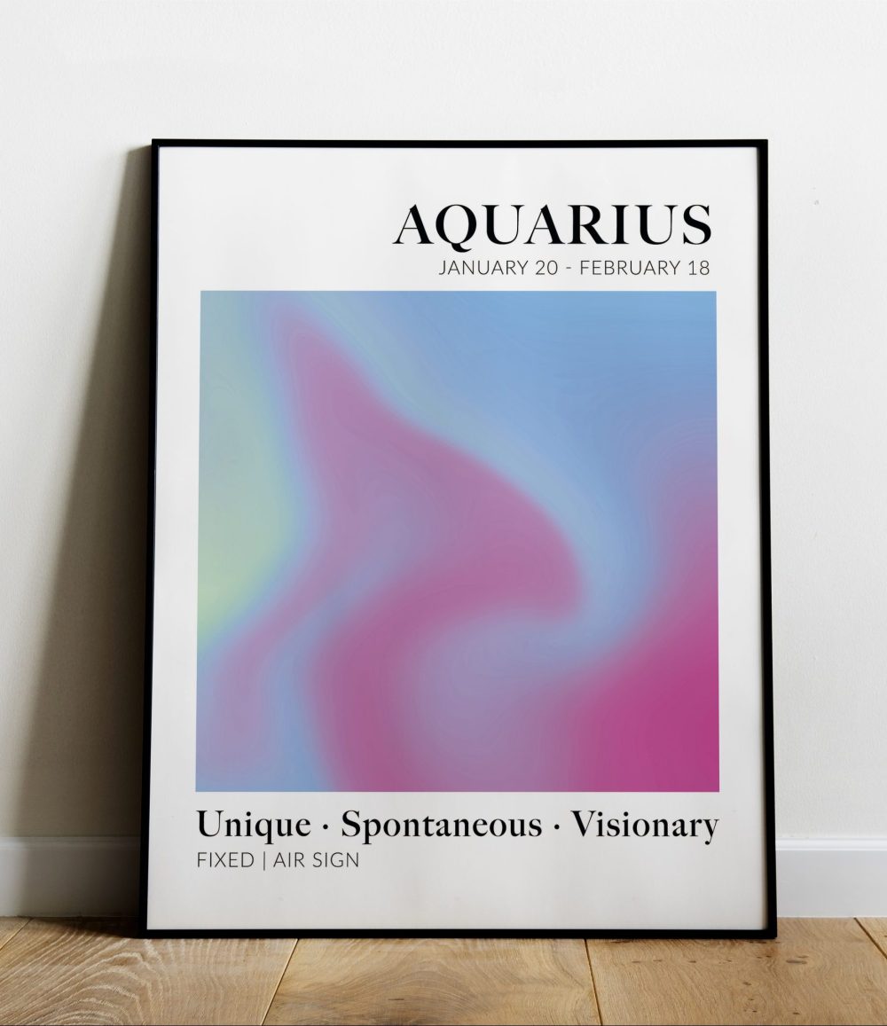 iridescent aquarius aura poster